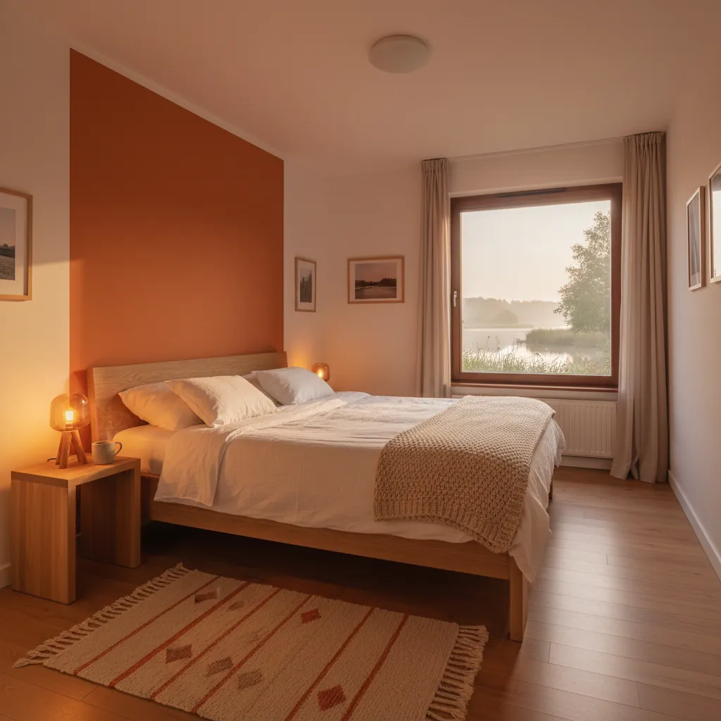 Warme slaapkamer bij The Lake-Inn met uitzicht op het water